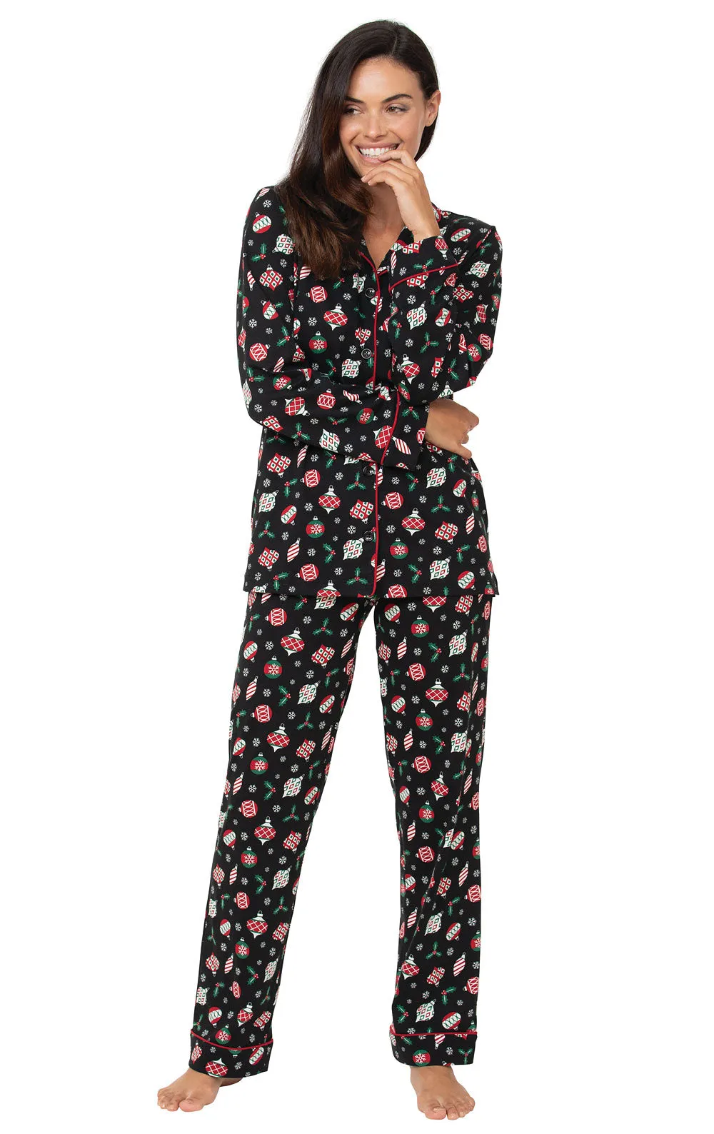 Ornaments Button-Front Pajamas - Final Sale sold by Pajamagram