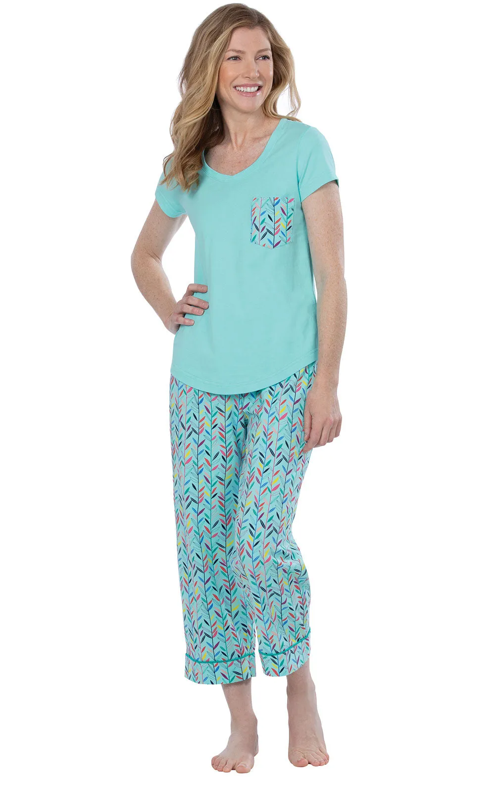 De-Vine - Pocket Tee Capri Pajamas - Final Sale sold by Pajamagram