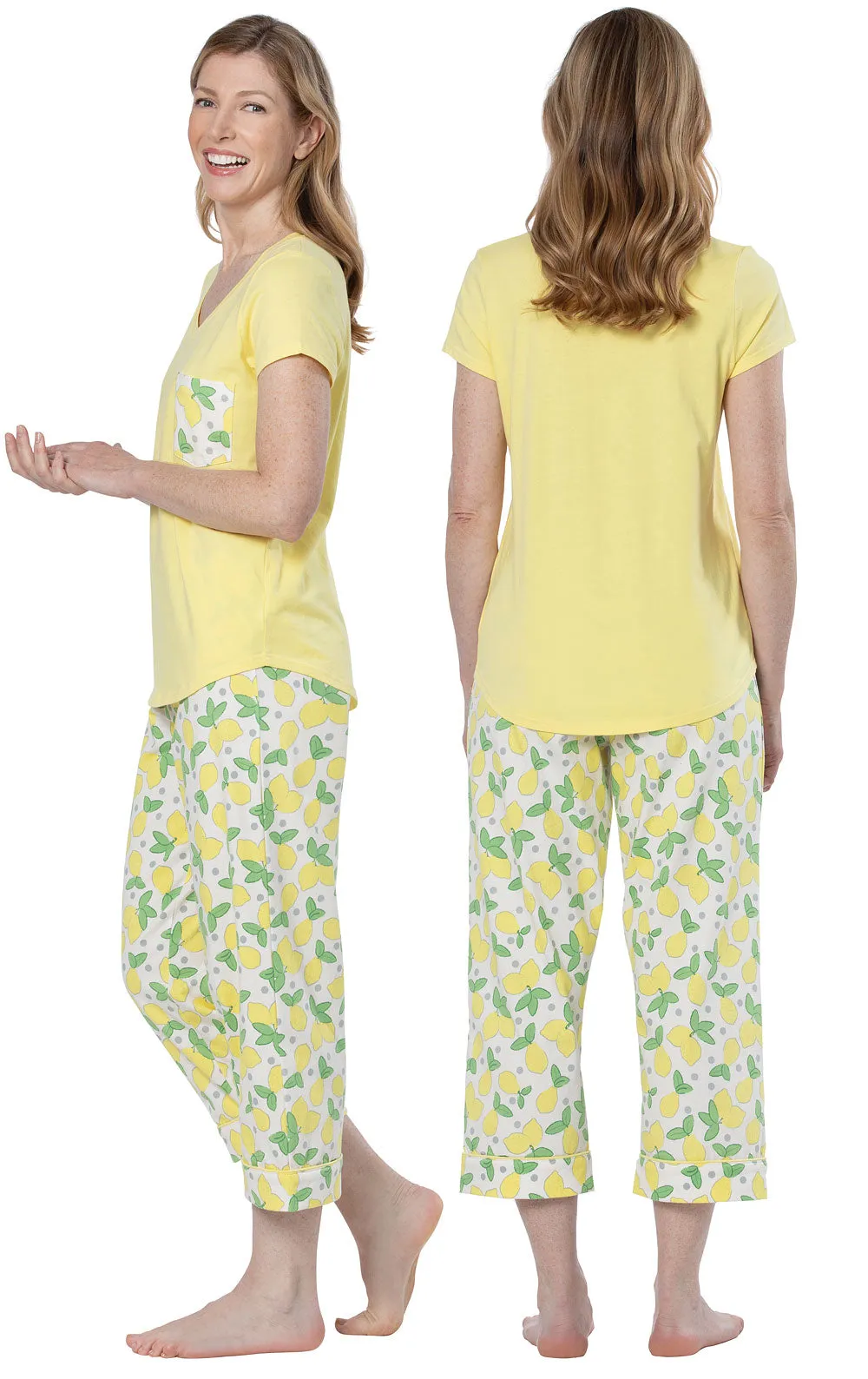 Lemon Pocket Tee Capri Pajamas - Final Sale sold by Pajamagram product image thumbnail 3