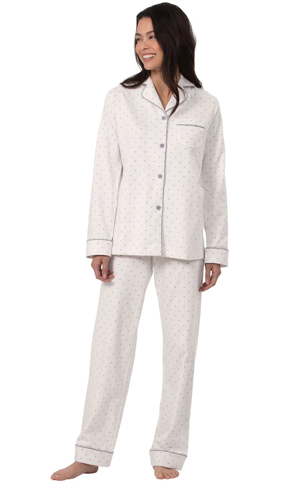 Classic Polka-Dot Button-Front Pajamas - Cream - Final Sale sold by Pajamagram