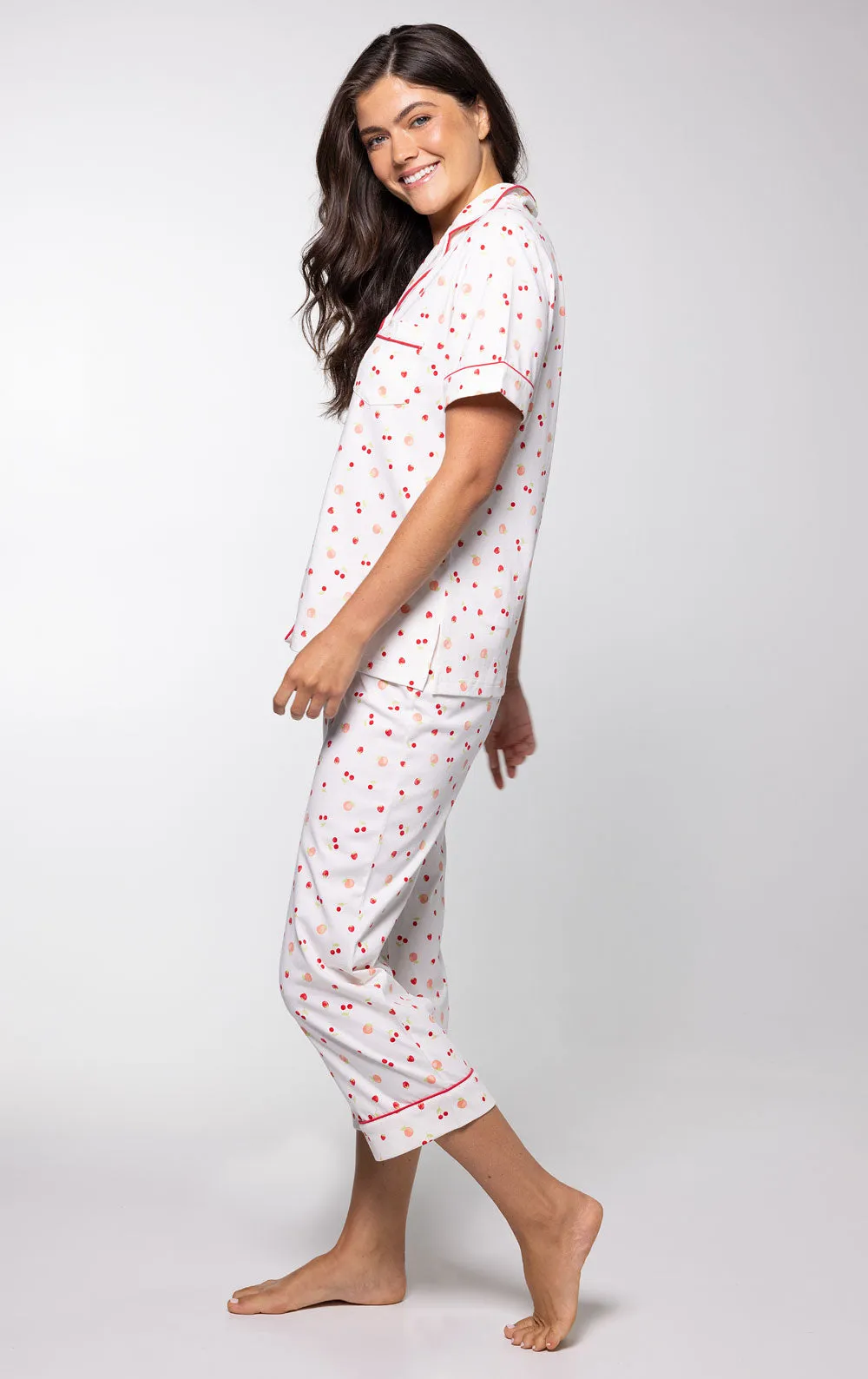 Ditsy Fruit Button-Front Capri Pajamas sold by Pajamagram product image thumbnail 5