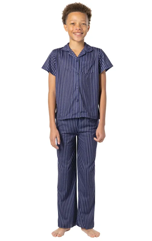 Short Sleeve Button-Front Unisex Kids Pajamas sold by Pajamagram