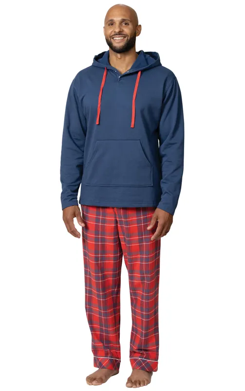 Americana Plaid Hoodie Men's Pajamas - Couples made by Pajamagram