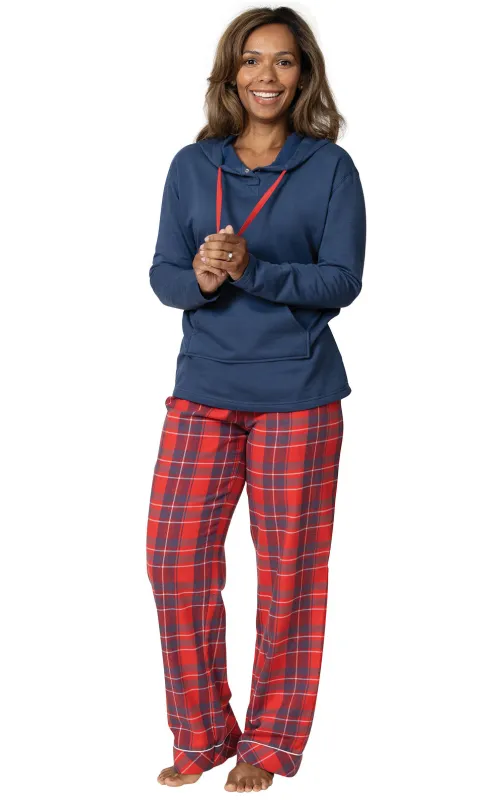Americana Plaid Hoodie Pajamas - Couples sold by Pajamagram
