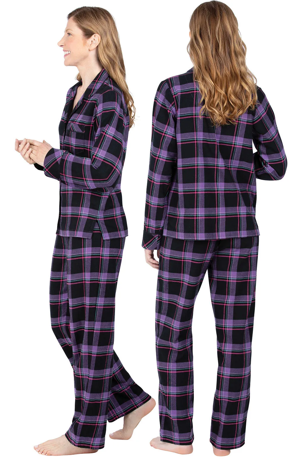 Bright Plaid Flannel Button-Front Pajamas sold by Pajamagram product image thumbnail 4