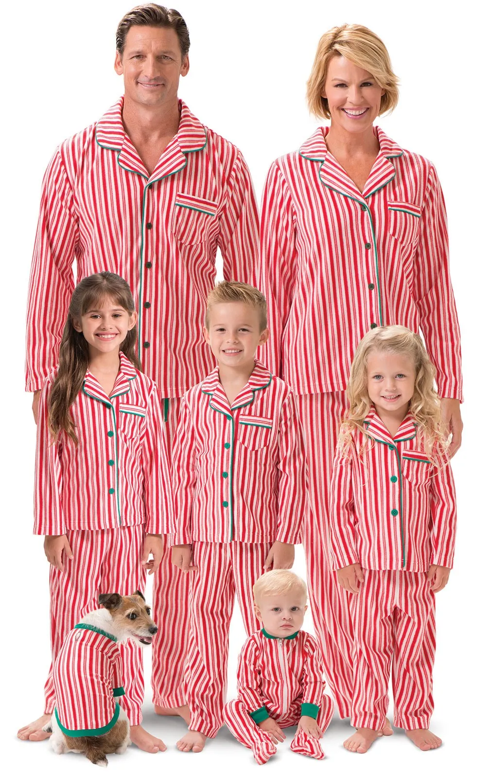 Candy Cane Fleece Button-Front Men's Pajamas - Family Set sold by Pajamagram product image thumbnail 2