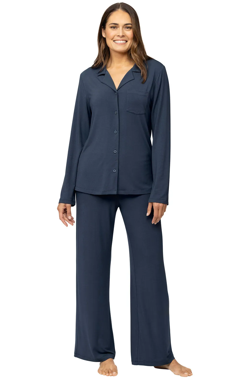 Consciously Cozy Button-Front Pajamas sold by Pajamagram