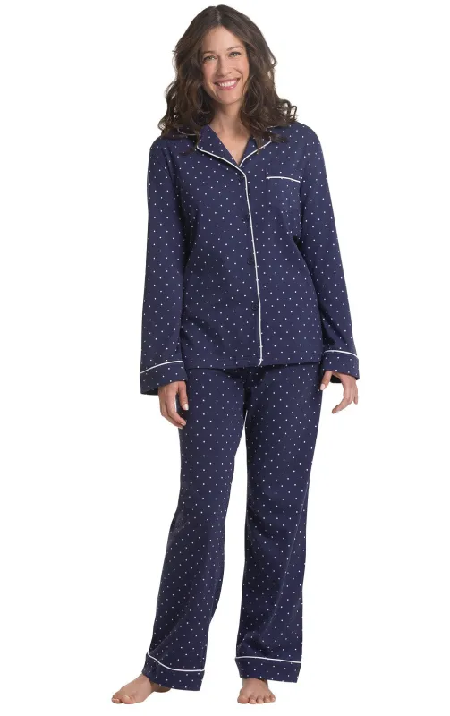 Classic Polka-Dot Button-Front Pajamas sold by Pajamagram