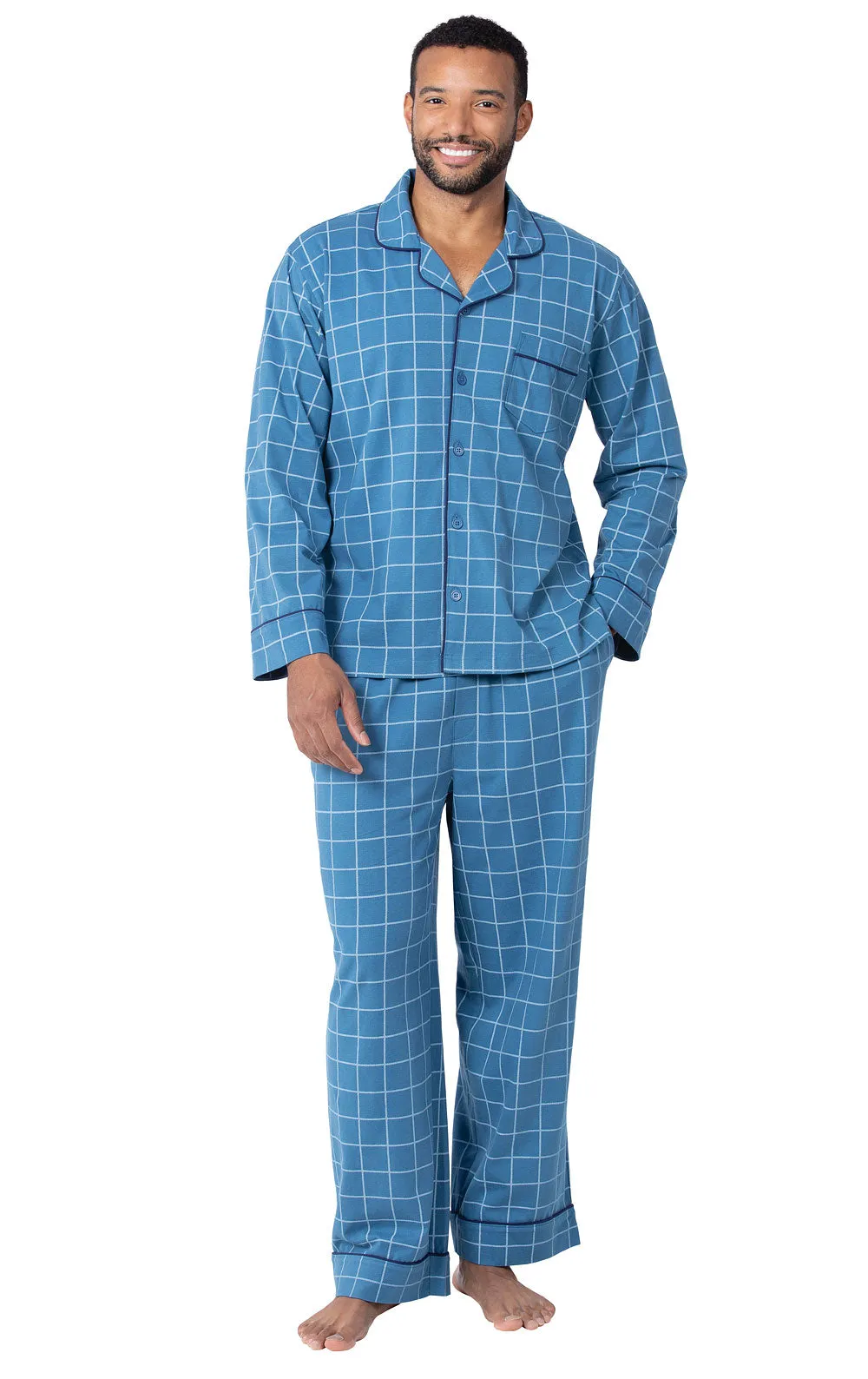 Plaid Button-Front Men's Pajamas sold by Pajamagram