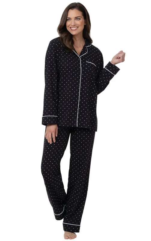 Classic Polka-Dot Button-Front Pajamas sold by Pajamagram