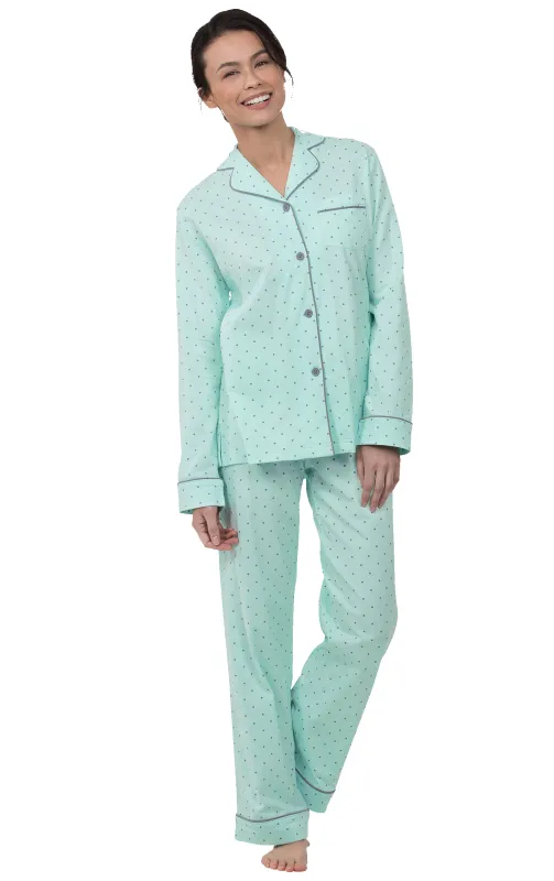 Classic Polka-Dot Button-Front Pajamas sold by Pajamagram