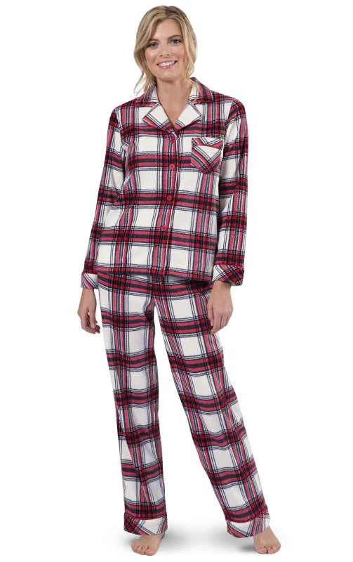 Fireside Fleece Button-Front Pajamas sold by Pajamagram