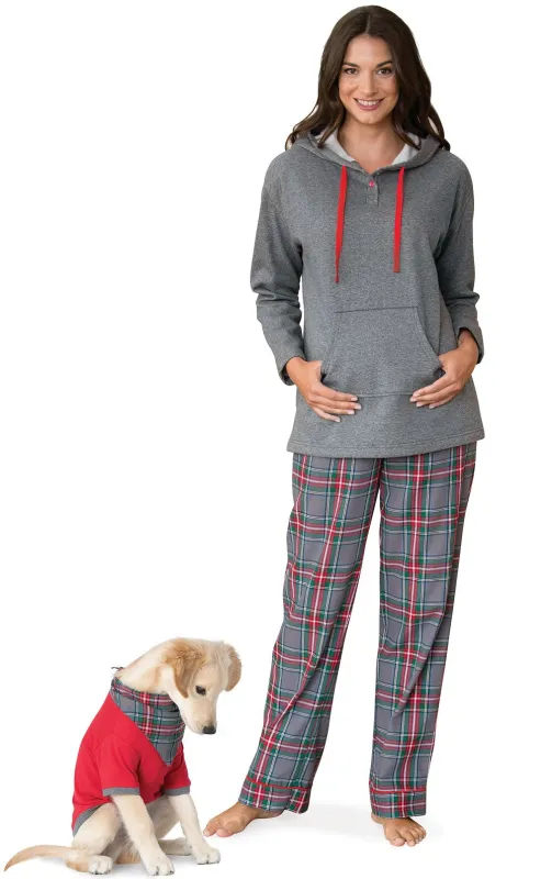Gray Plaid Hoodie & Pant Pajamas - Pet & Owner sold by Pajamagram