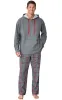 Gray Plaid Hoodie & Pant Men's Pajamas sold by Pajamagram