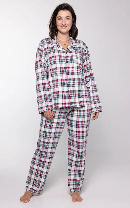 Hibernation Plaid Button-Front Pajamas - Pet & Owner sold by Pajamagram
