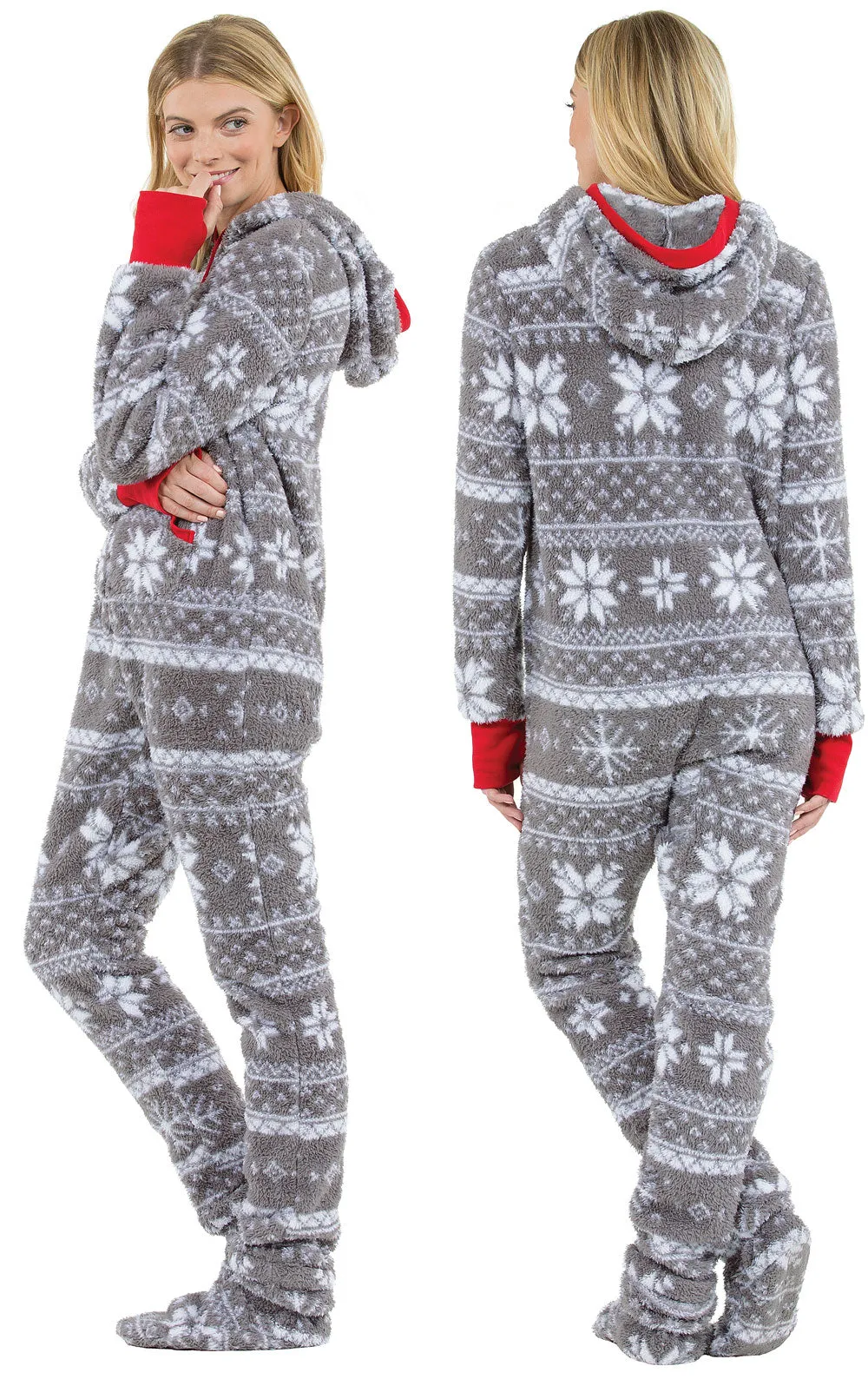 Nordic Fleece Hoodie-Footie Onesie Pajamas - Family Set sold by Pajamagram product image thumbnail 4