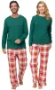 Modern Plaid Matching Couples Pajamas - Evergreen sold by Pajamagram