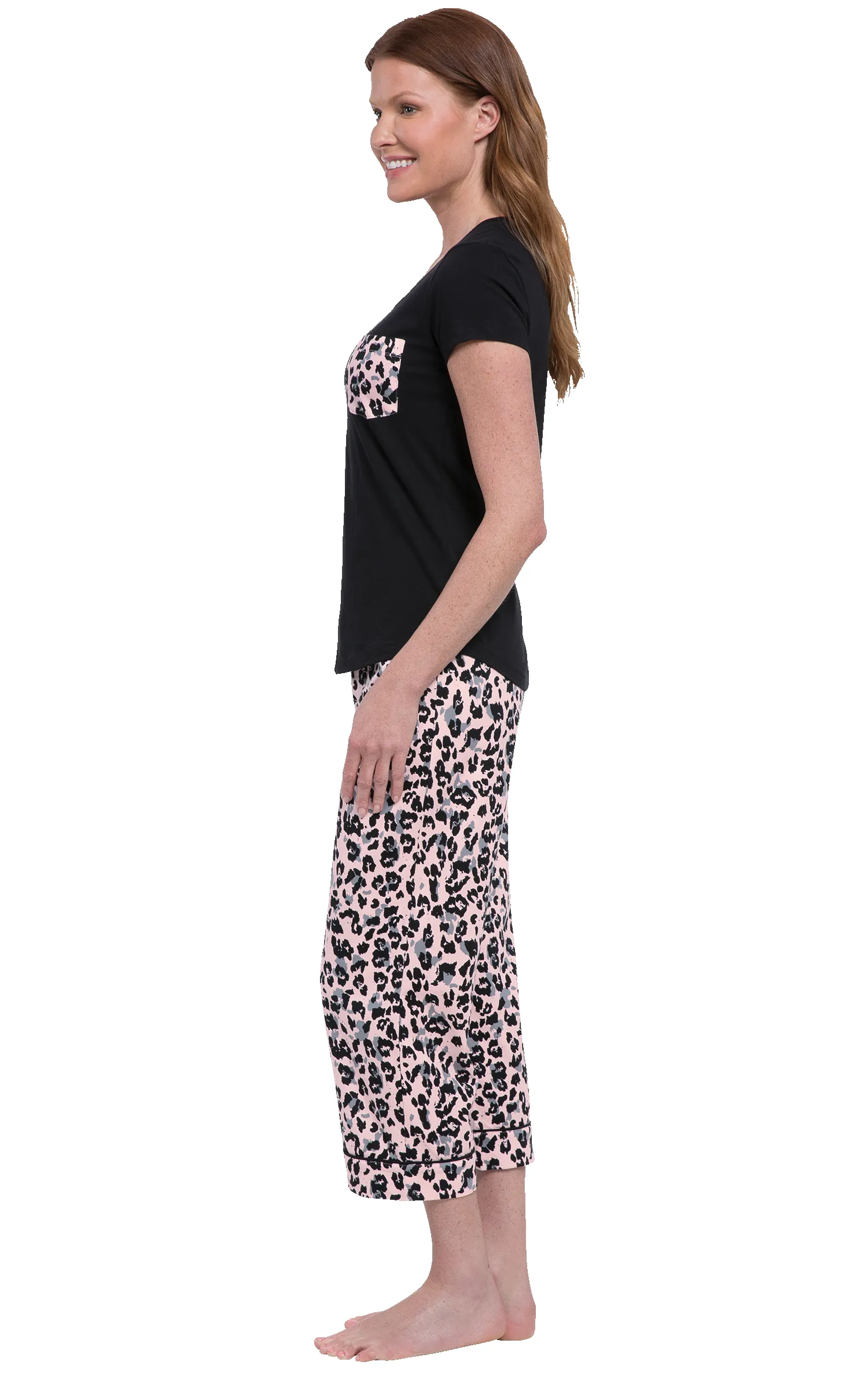 Pink Leopard - Pocket Tee Capri Pajamas sold by Pajamagram product image thumbnail 2