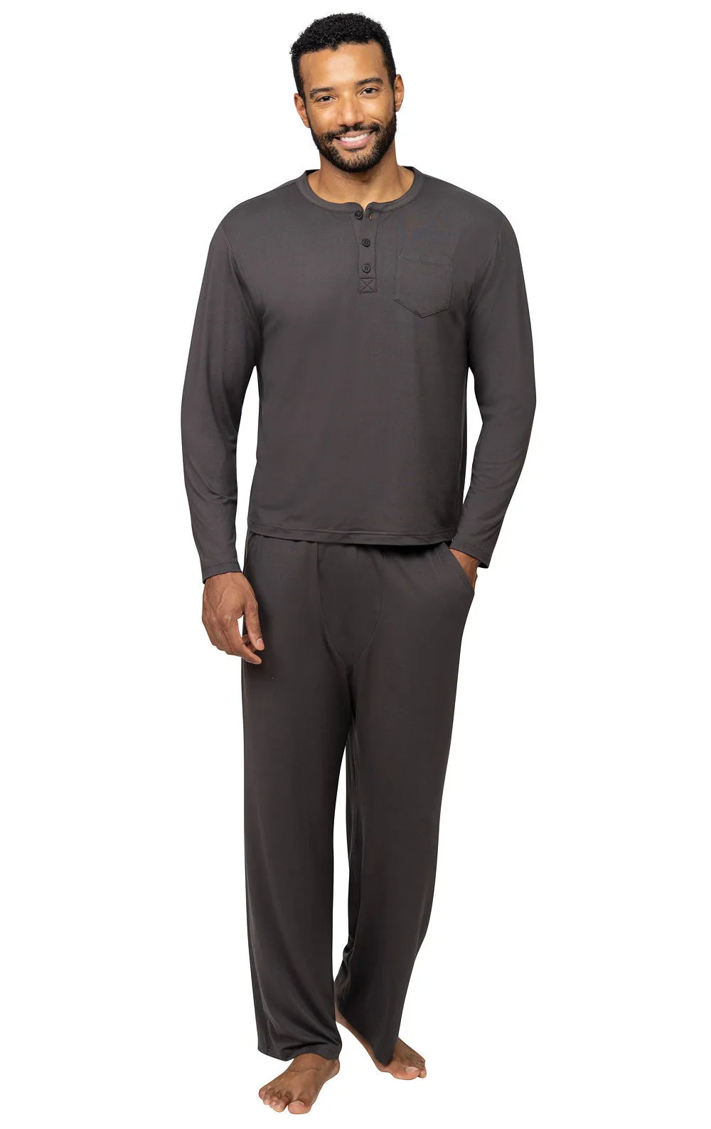 Comfort Club Henley Men's Pajamas - Comfort Club sold by Pajamagram