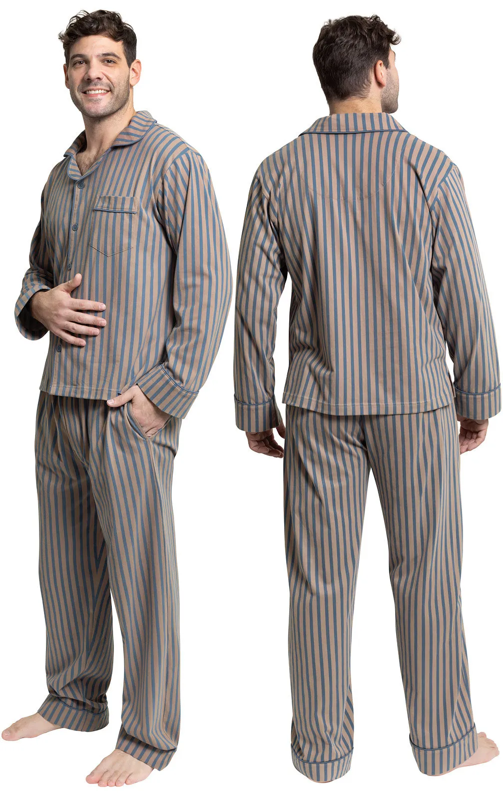 Printed Long Sleeve Button-Front Men's Pajamas sold by Pajamagram product image thumbnail 4