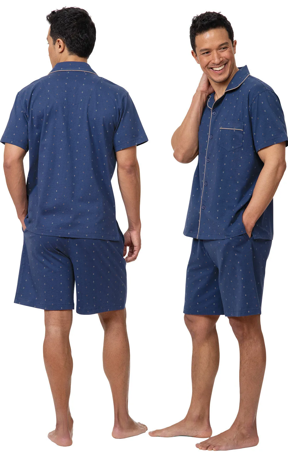 Printed Short Sleeve Button-Front Short Men's Pajama sold by Pajamagram product image thumbnail 2