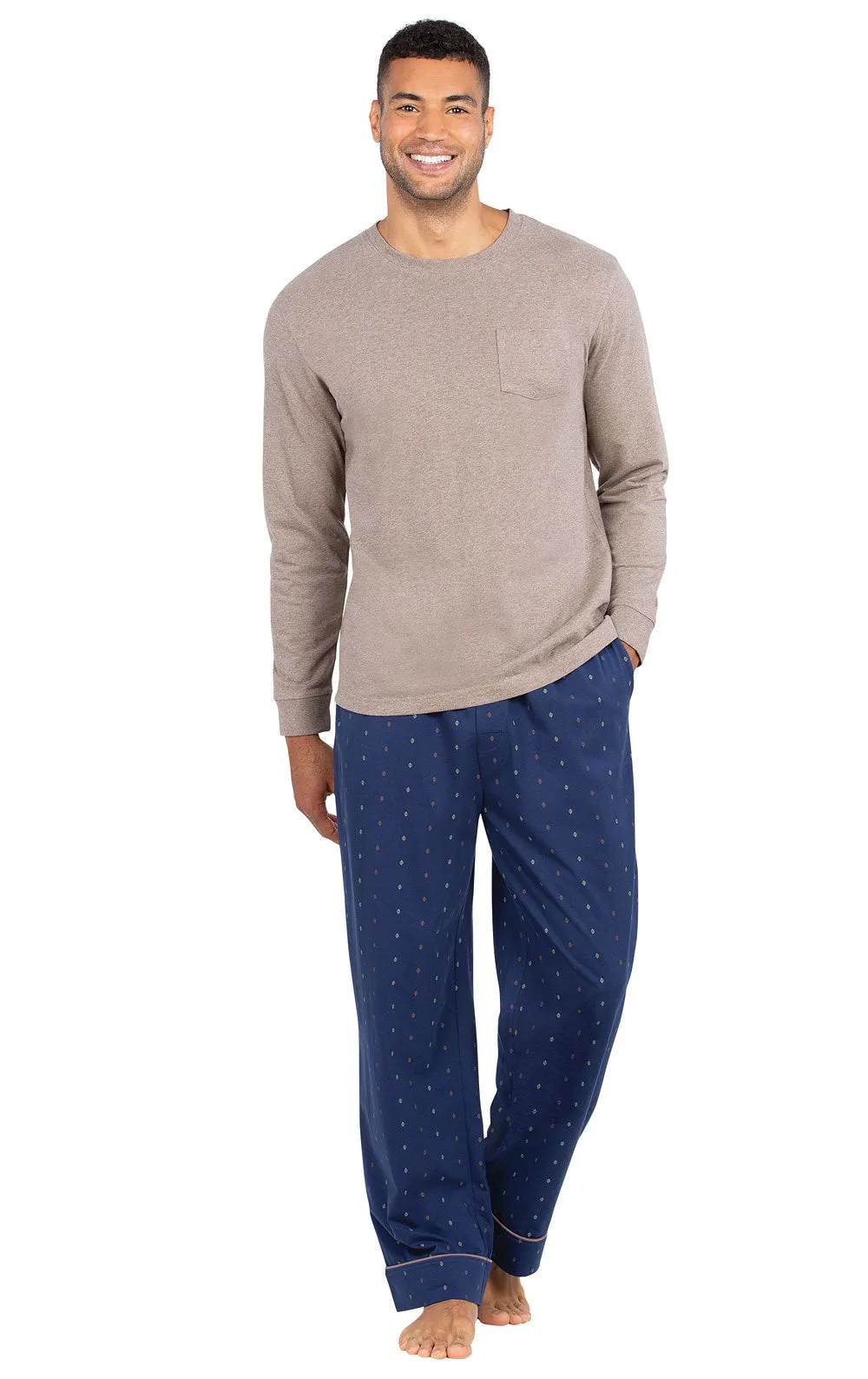 Printed Long Sleeve Pullover Men's Pajamas sold by Pajamagram