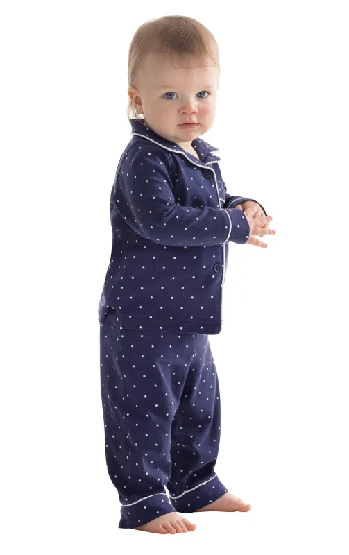 Classic Polka-Dots Button-Front Infant Pajamas sold by Pajamagram