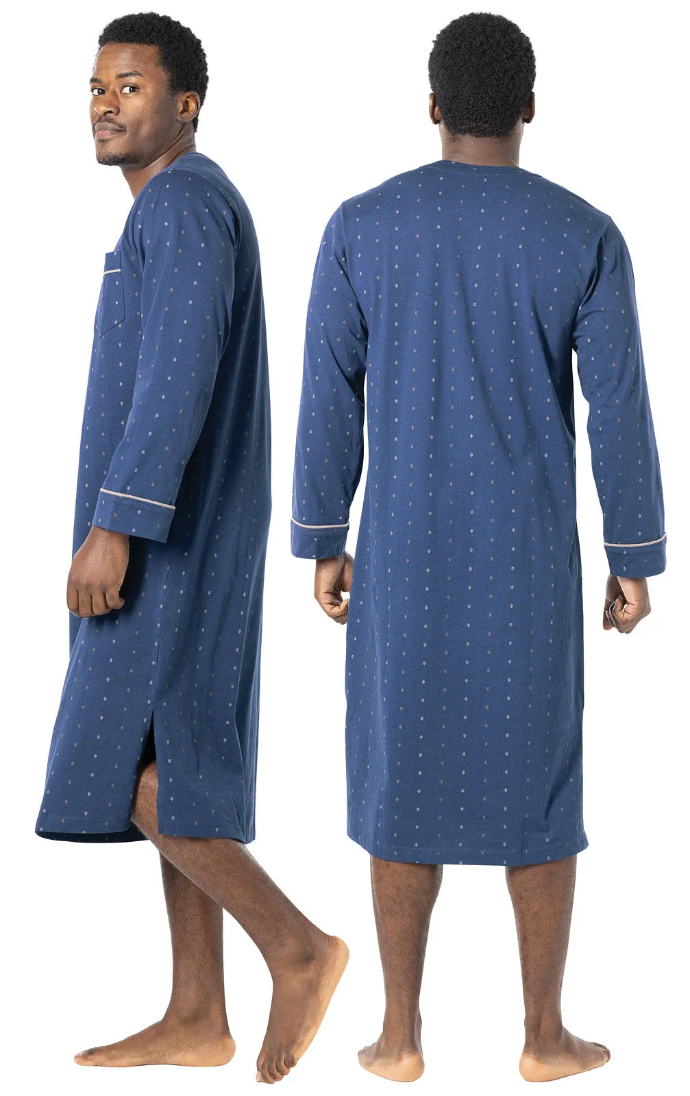 Printed Jersey Men's Nightshirt - Navy Geo sold by Pajamagram product image thumbnail 3