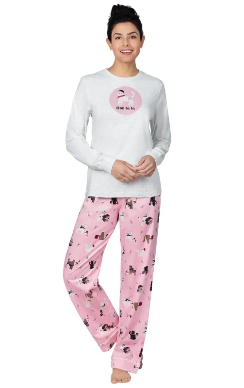 Kitty In Paris Long Sleeve Graphic Tee Pajamas sold by Pajamagram