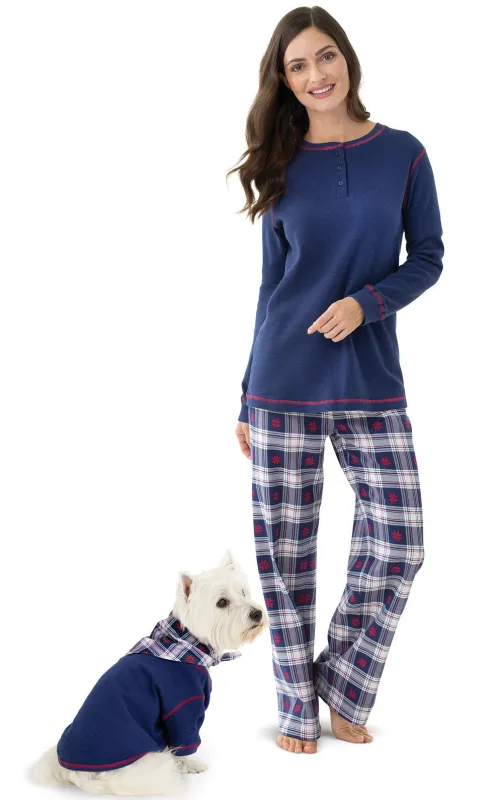 Snowfall Plaid Flannel Matching Pet and Owner Pajamas sold by Pajamagram