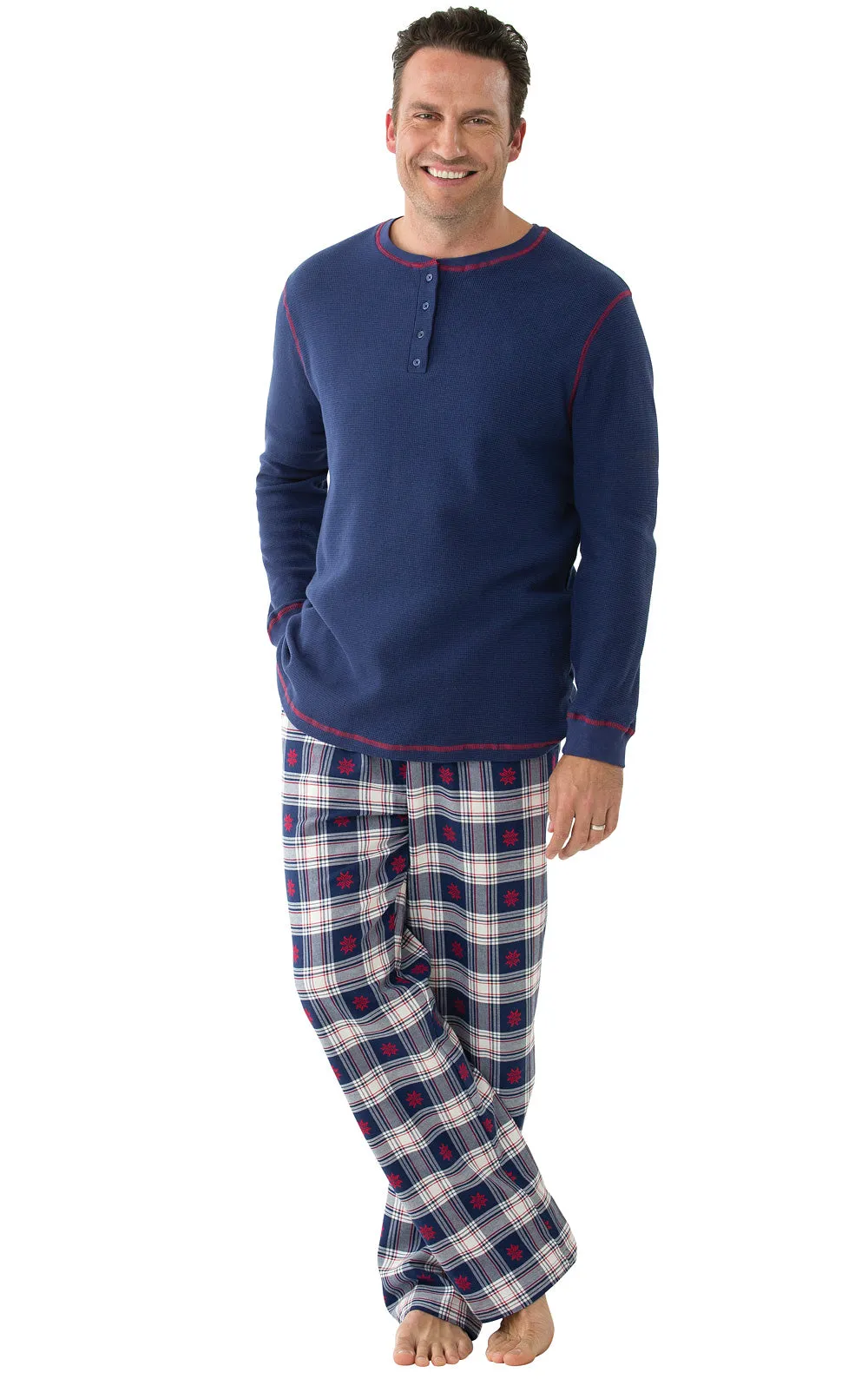Snowfall Plaid Flannel Men's Pajamas - Couples sold by Pajamagram