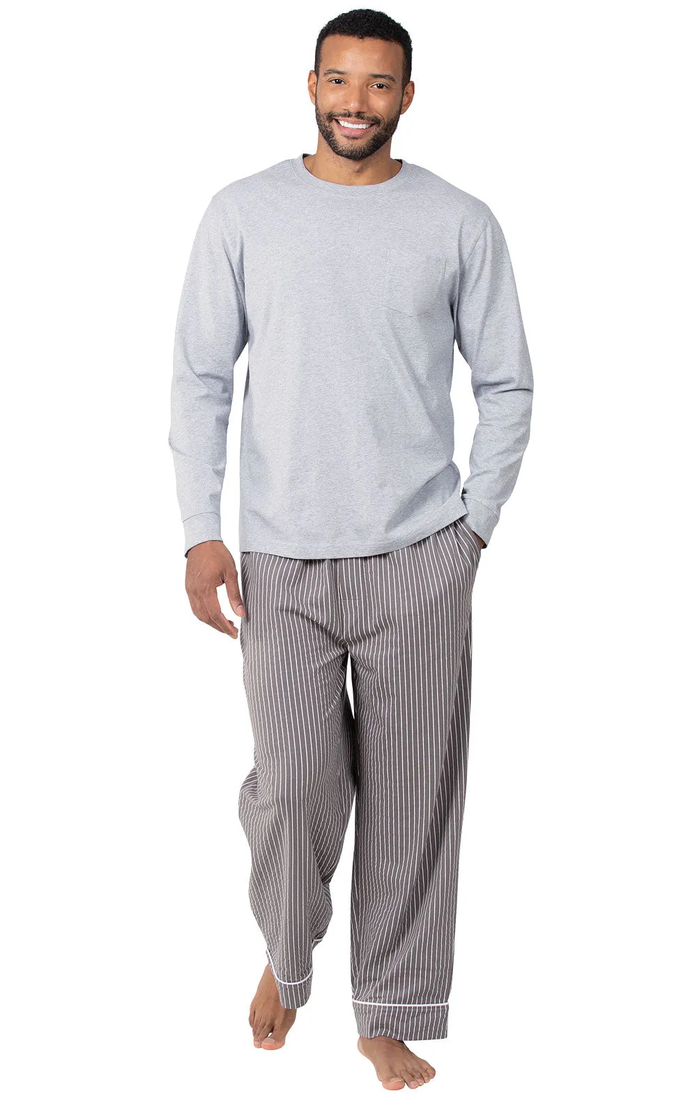 Striped Long Sleeve Pullover Men's Pajamas- Final Sale sold by Pajamagram