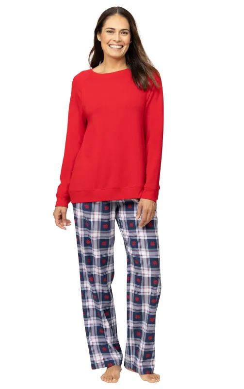 Snowfall Plaid French Terry & Flannel Pajamas sold by Pajamagram