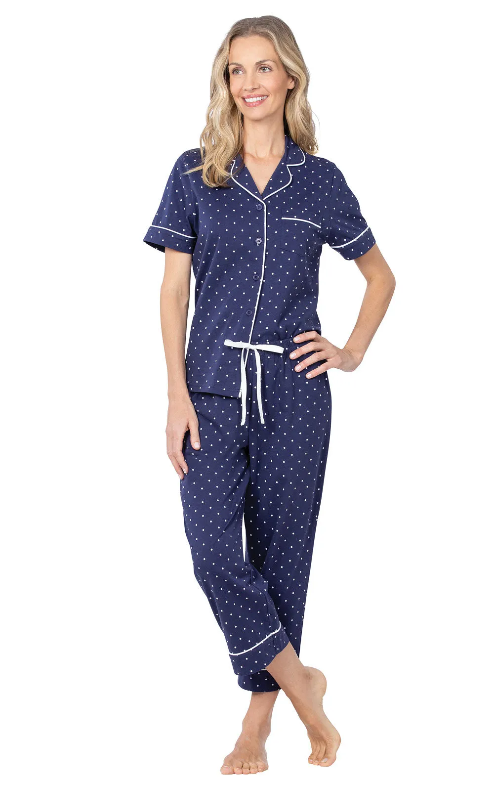Classic Polka-Dot Button-Front Capri Pajamas sold by Pajamagram product image thumbnail 3