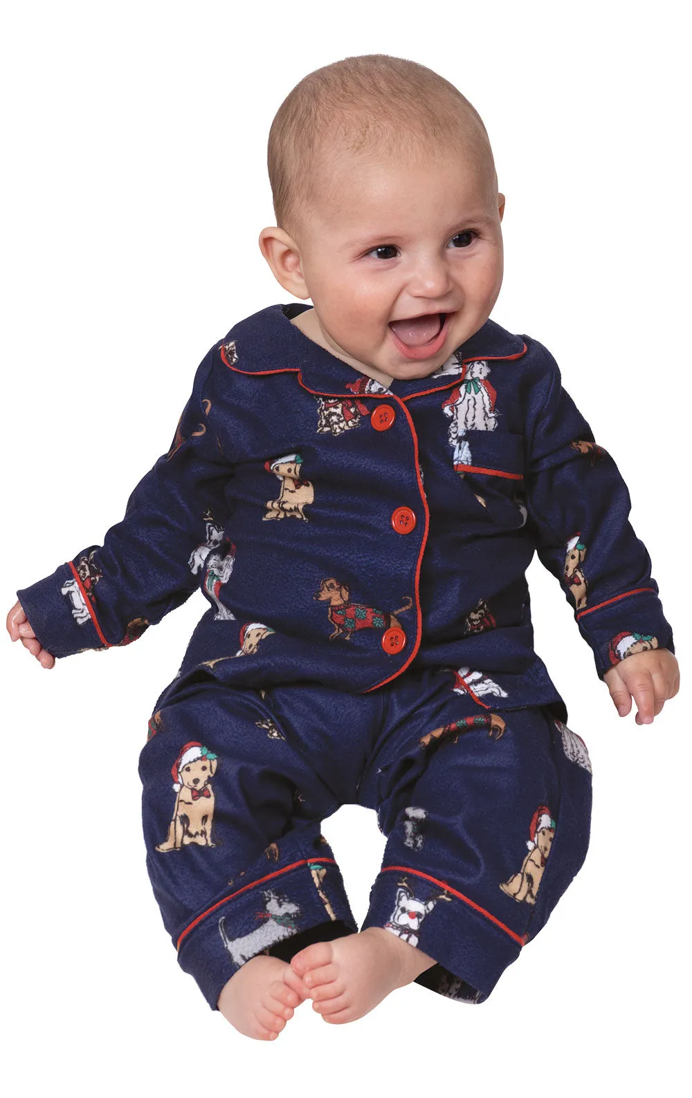 Christmas Dogs Button-Front Infant Pajamas - Final Sale sold by Pajamagram