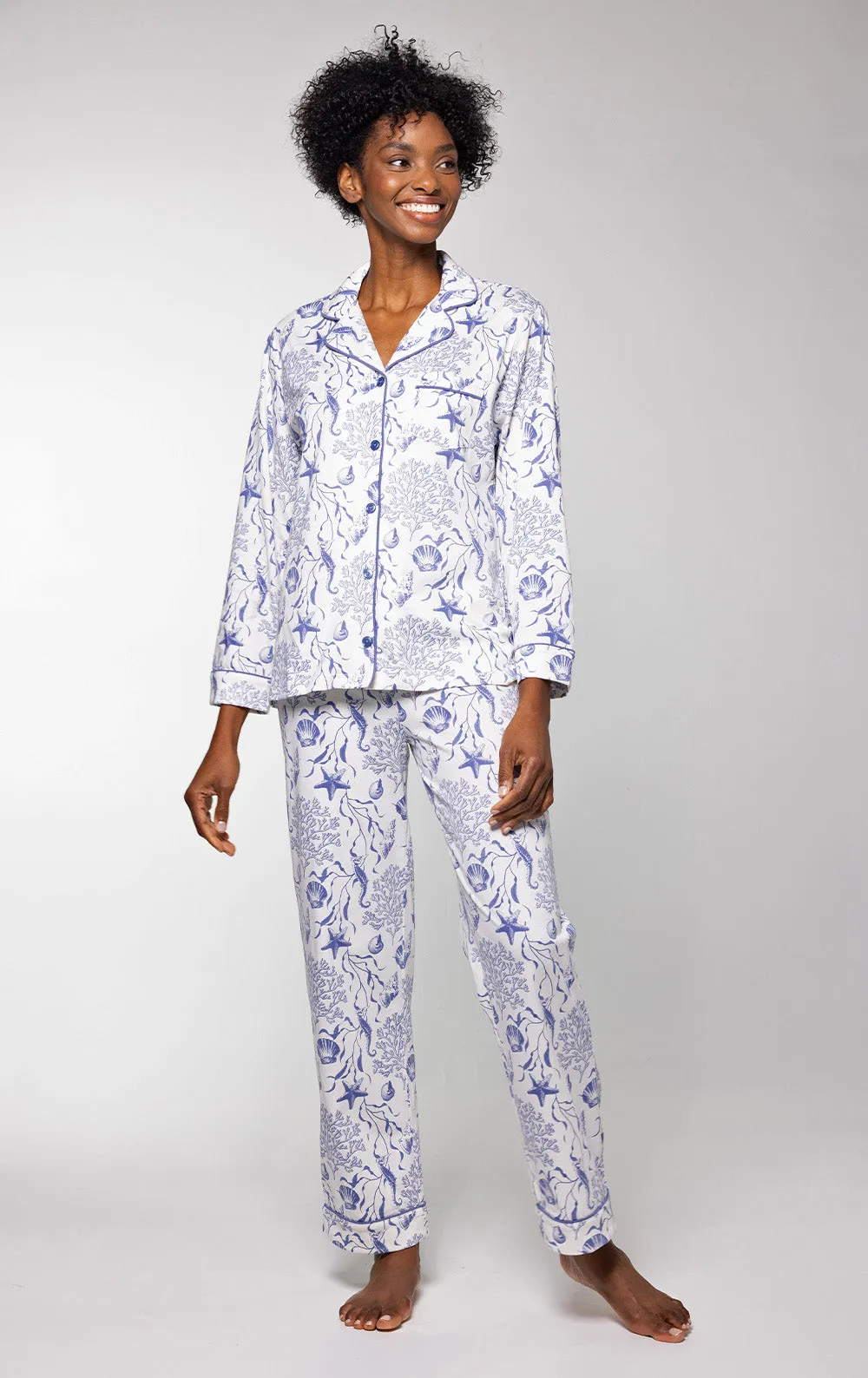Saltwater Seashells Button-Front Pajamas sold by Pajamagram product image thumbnail 4