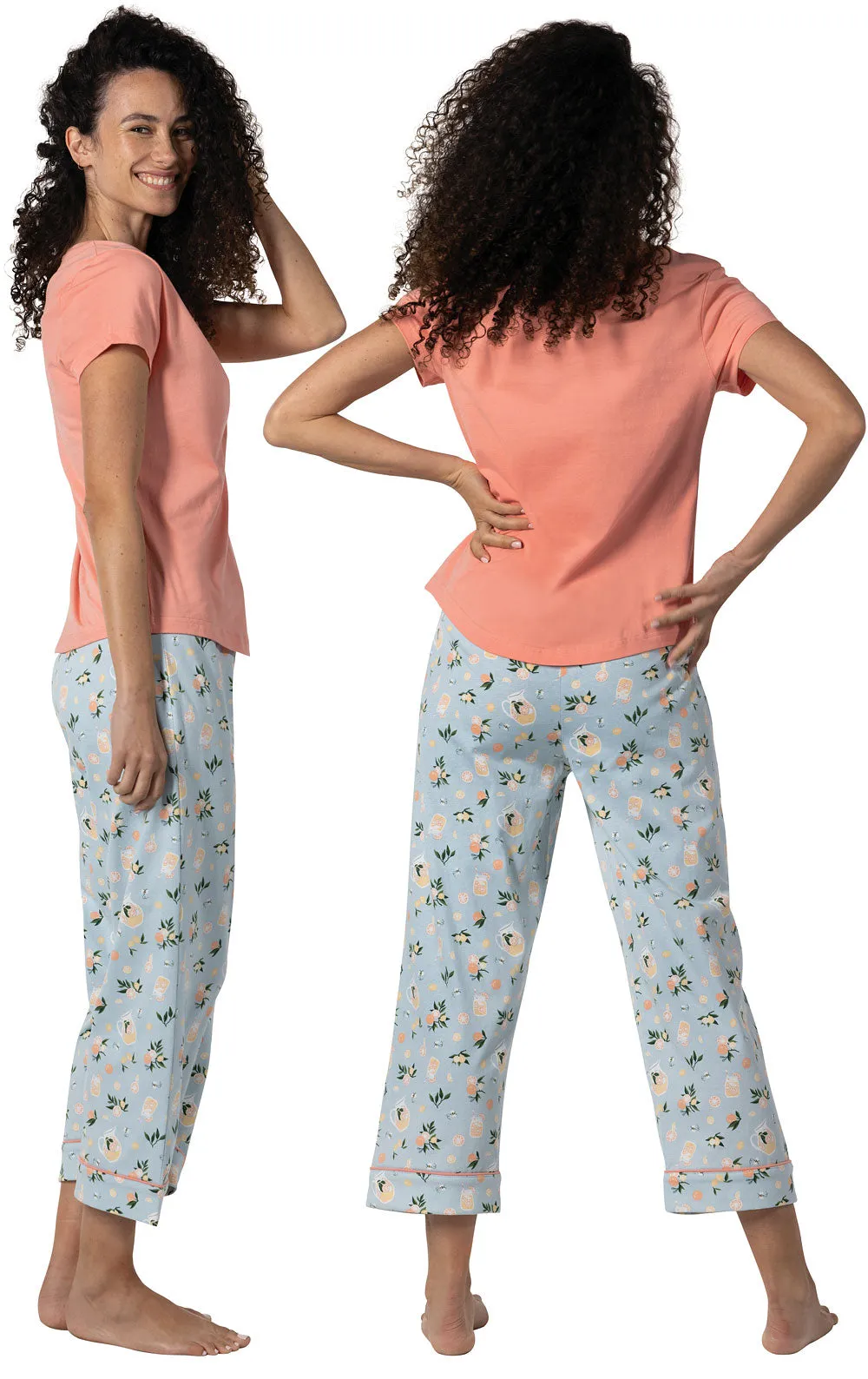 Blue Lemonade Pocket Tee Capri Pajamas sold by Pajamagram product image thumbnail 2