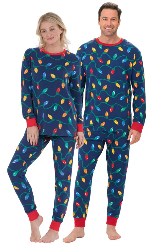 Christmas Lights Matching Couples Pajamas sold by Pajamagram