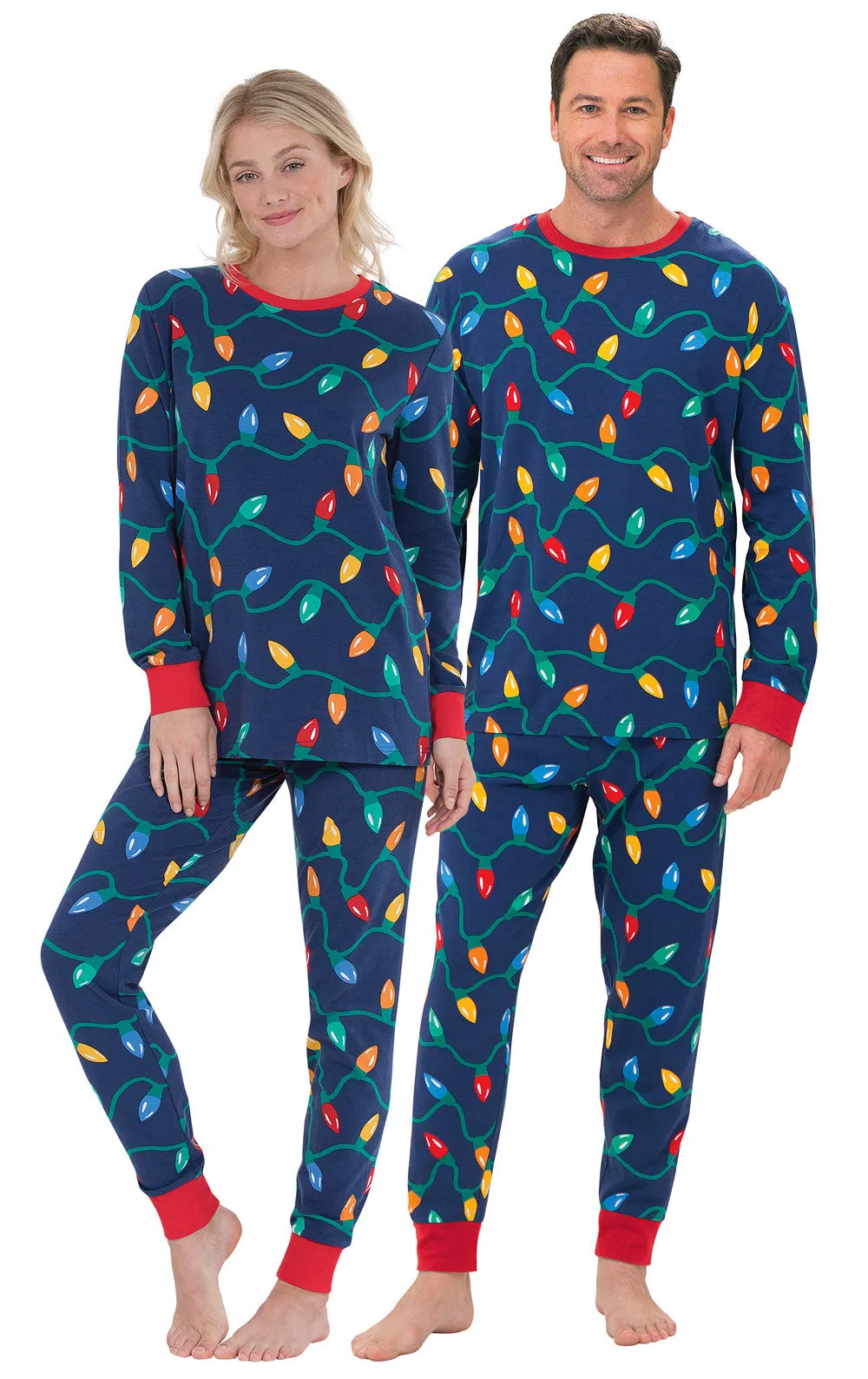Christmas Lights Matching Couples Pajamas sold by Pajamagram