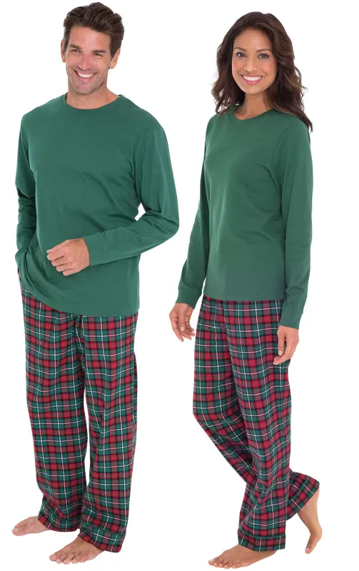 Christmas Plaid Matching Couples Pajamas sold by Pajamagram
