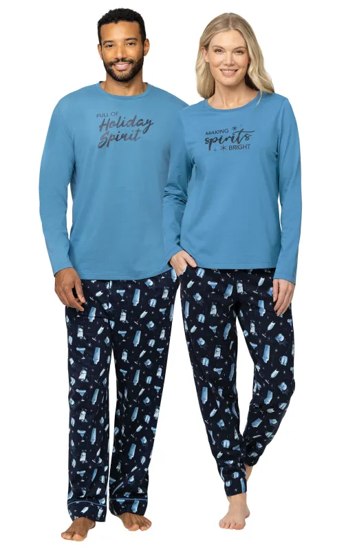 Making Spirits Bright Matching Couples Pajamas sold by Pajamagram