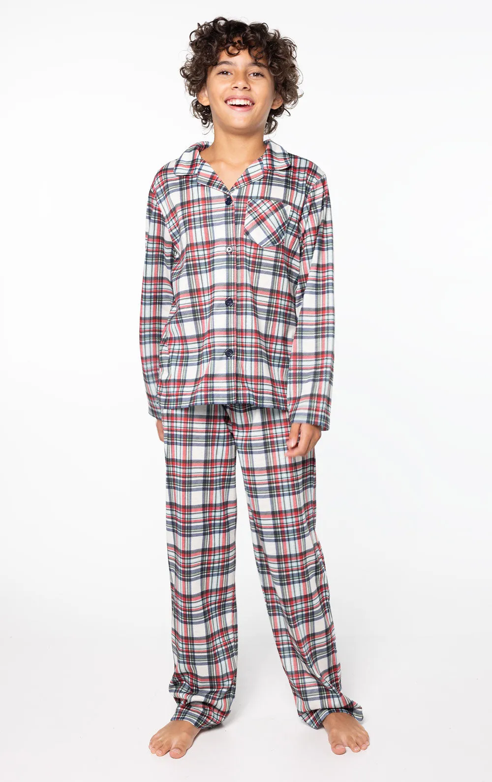 Hibernation Plaid Unisex Kid’s Button-Front Pajamas sold by Pajamagram product image thumbnail 4
