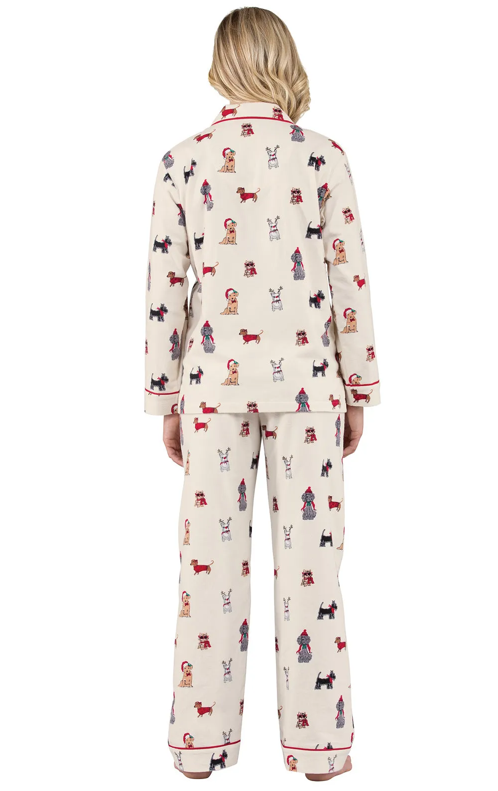 Christmas Dogs Flannel Button-Front Pajamas sold by Pajamagram product image thumbnail 4