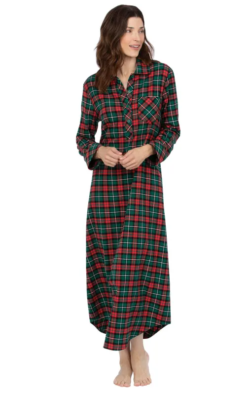 Christmas Plaid Long Nightgown sold by Pajamagram