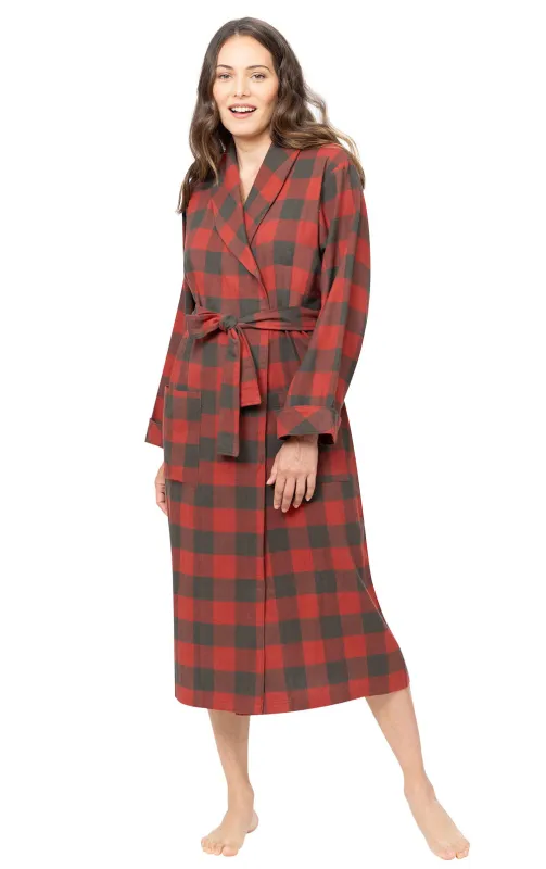 Buffalo Plaid Flannel Robe- Final Sale sold by Pajamagram