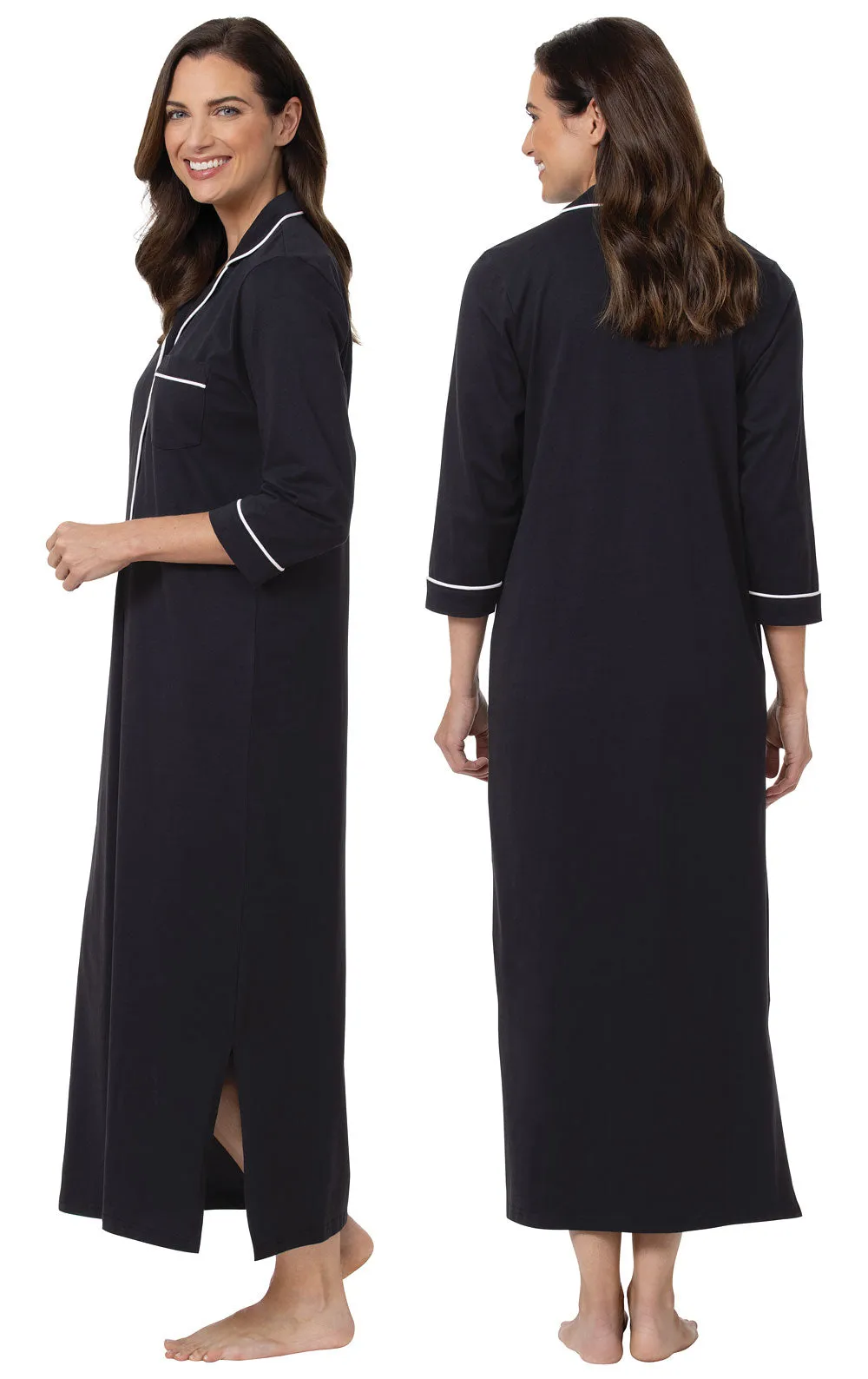 Solid Jersey ¾ Sleeve Nightgown sold by Pajamagram product image thumbnail 2