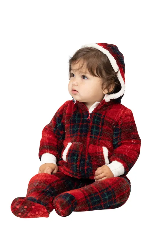 Cozy Holiday Hoodie-Footie Onesie Infant Pajamas  - Final Sale sold by Pajamagram