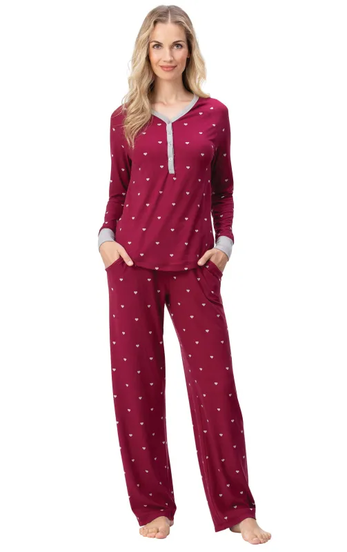 Addison Meadow Whisper Knit Henley Pajamas  - Final Sale sold by Pajamagram