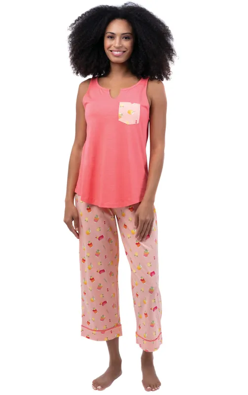 Troprical Cocktails Tank Capri Pajamas - Final Sale sold by Pajamagram