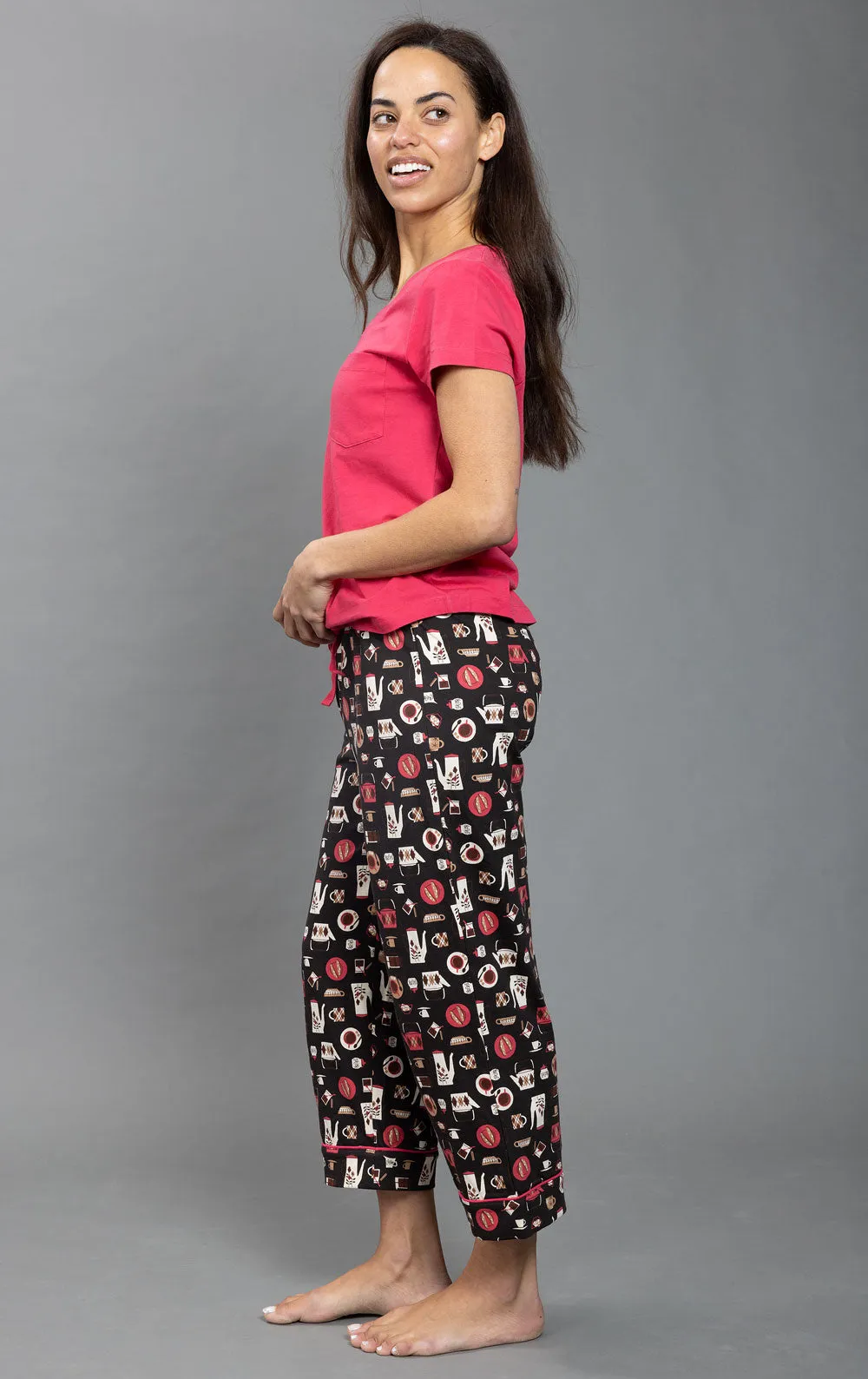 Coffee Lovers Pocket Tee Capri Pajamas sold by Pajamagram product image thumbnail 2